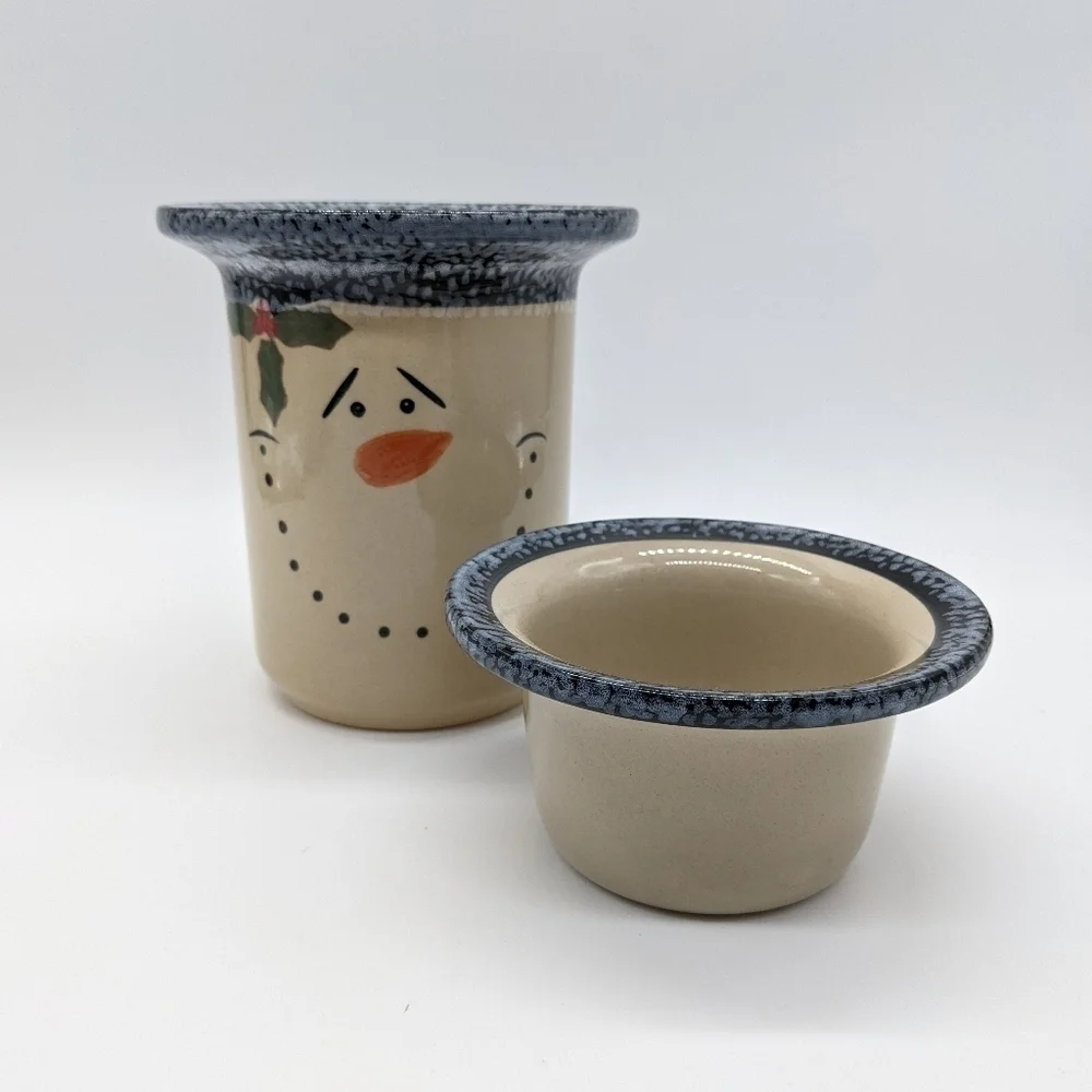 Snowman ceramic nesting jars